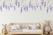 Adesivo de Parede Floral Lavanda Folhagens e Flores