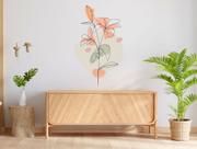 Adesivo De Parede Flores Boho Abstrato Decoração Quarto Sala Minimalista