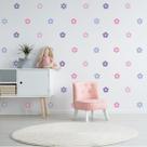 Adesivo de Parede Flores Rosa e Lilás 40un Cobre 1,8m²