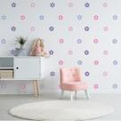 Adesivo de Parede Flores Rosa e Lilás 40un Cobre 1,8m²