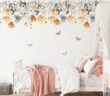 Adesivo de Parede Folhagens e Flores Tons Quentes Boho