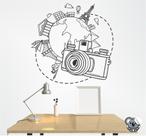 Adesivo de Parede Fotografia Travel World Câmera Fotográfica