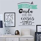 Adesivo de Parede Frase A Graça da Vida