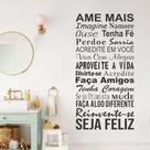 adesivo de parede frase ame mais quarto sala decoração