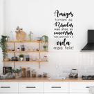 Adesivo de Parede Frase Amigos Tornam a Vida Mais Feliz Decoração Sala
