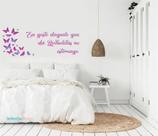 adesivo de parede frase borboletas aquarela quarto de casal