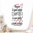 Adesivo de Parede Frase Fazer o Que Ama Decoração Quarto Sala