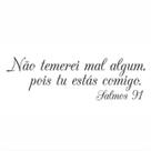 Adesivo de Parede / Frase / Não temerei mal algum pos Tu estás comigo - (90x30cm)