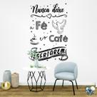 Adesivo De Parede Frase Nunca Deixe a Fé e o Café Esfriar