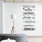 Adesivo de Parede Frase Você é seu Melhor Investimento