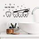 Adesivo de parede Funny Teeth Care Cartoon Tooth Brush Decalque
