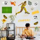 Adesivo De Parede Futebol Decorativo Para Quarto E Sala Titulo Amarelo