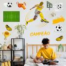 Adesivo De Parede Futebol Decorativo Para Quarto E Sala Titulo Amarelo E Branco Adesivo De Parede Futebol Decorativo Para Quarto E Sala Titulo Amarelo E Branco