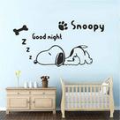 Adesivo de parede Good Night Snoopy Cartoon Dog para quarto de crianças