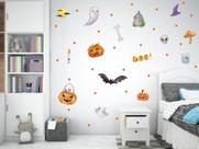 Adesivo de Parede Halloween Abóboras Fantasminhas