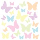 Adesivo de Parede Infantil - 32 Borboletas - Tons Pastel - Quarto - 002ir