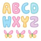Adesivo de Parede Infantil Alfabeto e Borboletas Quarto Criança - 051ir