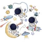Adesivo De Parede Infantil Astronauta Estrelas Quarto Autocolante Destacável