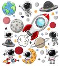 Adesivo de Parede Infantil Astronauta Estrelas Quarto Criança