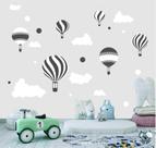 Adesivo De Parede Infantil Balões Nuvens Tons de Cinza Adesivo De Parede Infantil Balões Nuvens Tons de Cinza