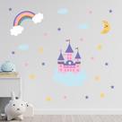 Adesivo de Parede Infantil Castelo Arco Íris Princesa Quarto Menina 849adn Adesivo de Parede Infantil Castelo Arco Íris Princesa Quarto Menina 849adn