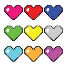 Adesivo de Parede Infantil Coração Pixel Quarto Criança - 157ir