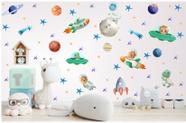 Adesivo de Parede Infantil Dinossauro Astronauta Cute Adesivo de Parede Infantil Dinossauro Astronauta Cute