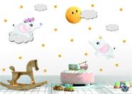 Adesivo De Parede Infantil Elefantes Lua Nuvem Estrelas Adesivo De Parede Infantil Elefantes Lua Nuvem Estrelas