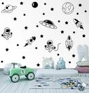 Adesivo de Parede Infantil Espaço Galaxia Astronauta Doodle