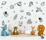 Adesivo de Parede Infantil Espaço Galaxia Doodle