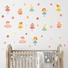 Adesivo de Parede Infantil Fadas E Estrelas Quarto Menina Menino Decoração Bebê 259adn