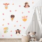Adesivo de Parede Infantil Fadas Flores e Borboletas Quarto Menina Menino Decoração Bebê 346adn