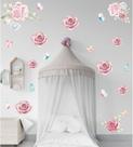 Adesivo de Parede Infantil Florais Boho e Rosas Aquarela
