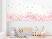 Adesivo de Parede Infantil Florais Boho Rosa