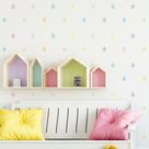 Adesivo de Parede Infantil Gotas Aquarela 5x3cm Cobre 3m²
