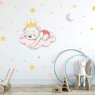 Adesivo de Parede Infantil Ursinha Princesa Para Quarto de Bebê