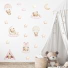 Adesivo de Parede Infantil Ursinhos Rosa Quarto Menina Menino Decoração Bebê 288adn