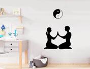adesivo de parede ioga espaço para meditação casal