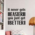 Adesivo de parede It Never Gets Easier Motivational Quote 30x30cm Adesivo de parede It Never Gets Easier Motivational Quote 30x30cm