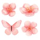 Adesivo de Parede Jardim das Flores e Borboletas Adesivo de Parede Jardim das Flores e Borboletas