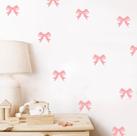adesivo de parede laços cor de rosa bebê decoração lacinhos