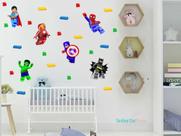 Adesivo De Parede Lego Vingadores Heróis Quarto Infantil