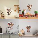 Adesivo de parede Lindo mouse de desenho animado para cozinha ou sala de estar