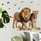 Adesivo de parede Lion Family Decalque autoadesivo de PVC 48x56cm
