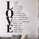 Adesivo de parede Love is Patient Inspirational Quote 50x70cm
