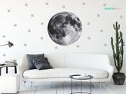 adesivo de parede lua kit estrelas luar decoração