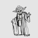 Adesivo de parede Master Yoda Star Wars, tamanho personalizável