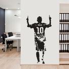 Adesivo de parede Messi Soccer Star para decoração de quarto de meninos