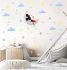 adesivo de parede mickey na lua e estrelas nuvens desenho infantil brinquedoteca