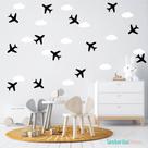 adesivo de parede mini aviões e nuvens quarto de meninos adesivo de parede mini aviões e nuvens quarto de meninos